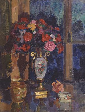 К.А. Коровин. Букет бумажных роз. 1912